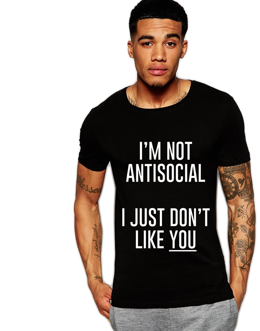 Tricou negru barbati - I'm not antisocial